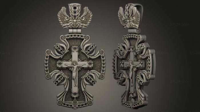 Кресты и распятия (Нательный крест, KRS_0156) 3D модель для ЧПУ станка